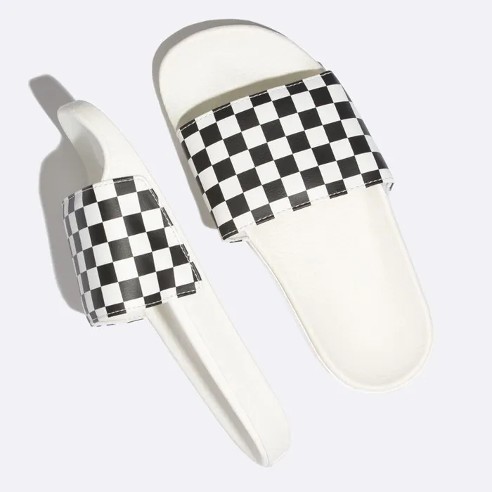 Vans Sandals Womens SlideOn Checkerboard WhiteBlack Vans Sandals Womens SlideOn Checkerboard WhiteBlack