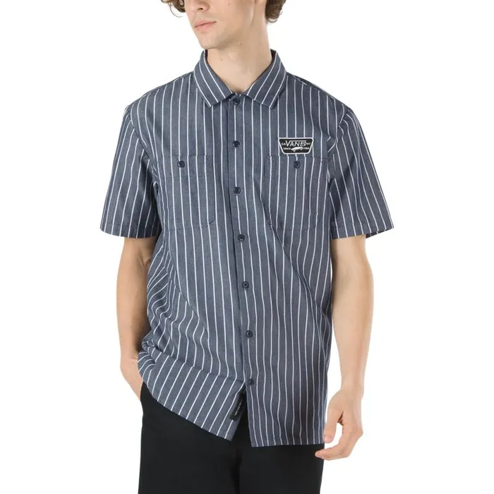 Vans Shirts and Flannels Mens Coleman Shirt Dress Blues Stripe Vans Shirts and Flannels Mens Coleman Shirt Dress Blues Stripe