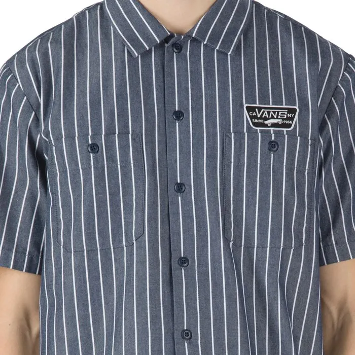 Vans Shirts and Flannels Mens Coleman Shirt Dress Blues Stripe Vans Shirts and Flannels Mens Coleman Shirt Dress Blues Stripe