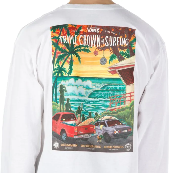 Vans TShirts and Tanks Mens 2020 VTCS Poster Long Sleeve TShirt White