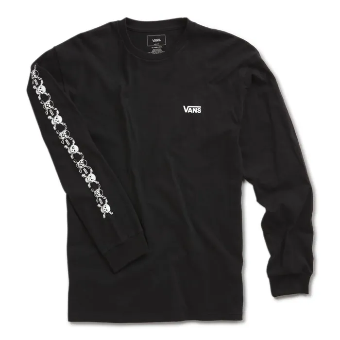 Vans TShirts and Tanks Mens Anaheim Factory OG Skull Long Sleeve TShirt Black