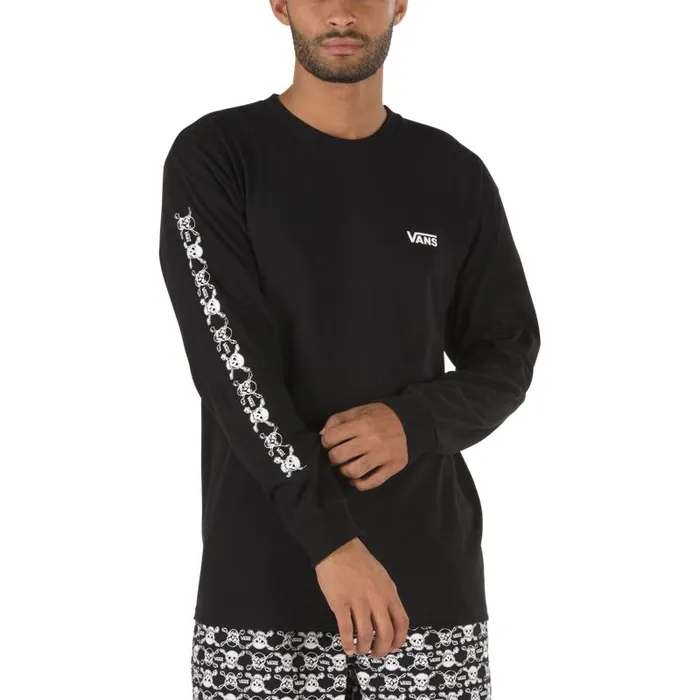 Vans TShirts and Tanks Mens Anaheim Factory OG Skull Long Sleeve TShirt Black