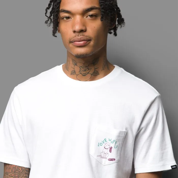 Vans TShirts and Tanks Mens Love Waffle Vintage Overdye Pkt TShirt White Vans TShirts and Tanks Mens Love Waffle Vintage Overdye Pkt TShirt White