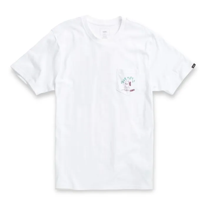 Vans TShirts and Tanks Mens Love Waffle Vintage Overdye Pkt TShirt White Vans TShirts and Tanks Mens Love Waffle Vintage Overdye Pkt TShirt White
