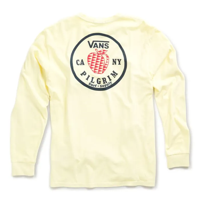 Vans TShirts and Tanks Mens Pilgrim Surf Supply Apple Long Sleeve TShirt Double Cream Vans TShirts and Tanks Mens Pilgrim Surf Supply Apple Long Sleeve TShirt Double Cream
