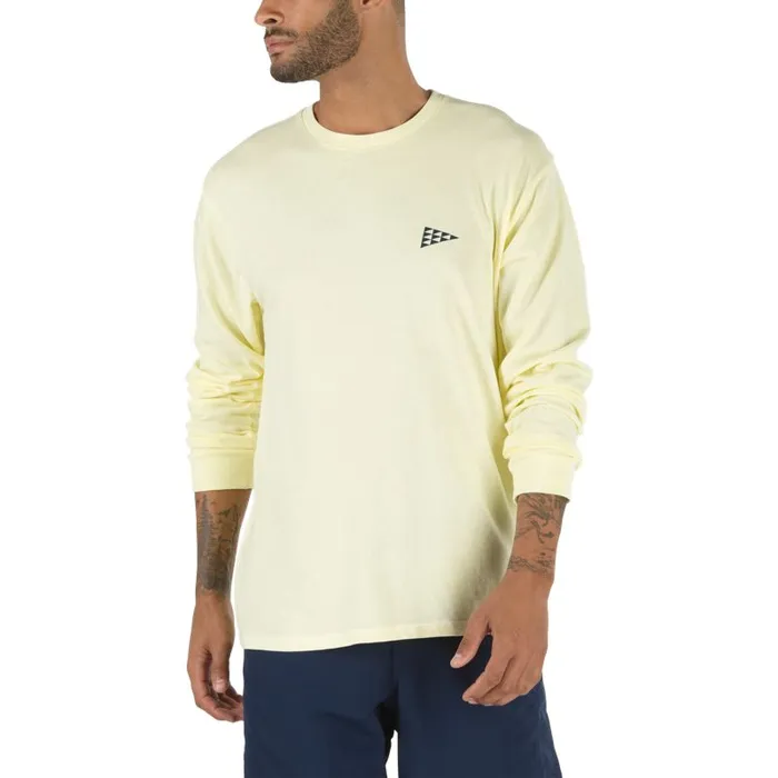 Vans TShirts and Tanks Mens Pilgrim Surf Supply Apple Long Sleeve TShirt Double Cream