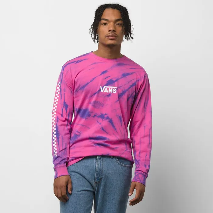 Vans TShirts and Tanks Mens Tie Dye Checker Long Sleeve TShirt Fuchsia Purple Tie Dye Vans TShirts and Tanks Mens Tie Dye Checker Long Sleeve TShirt Fuchsia Purple Tie Dye