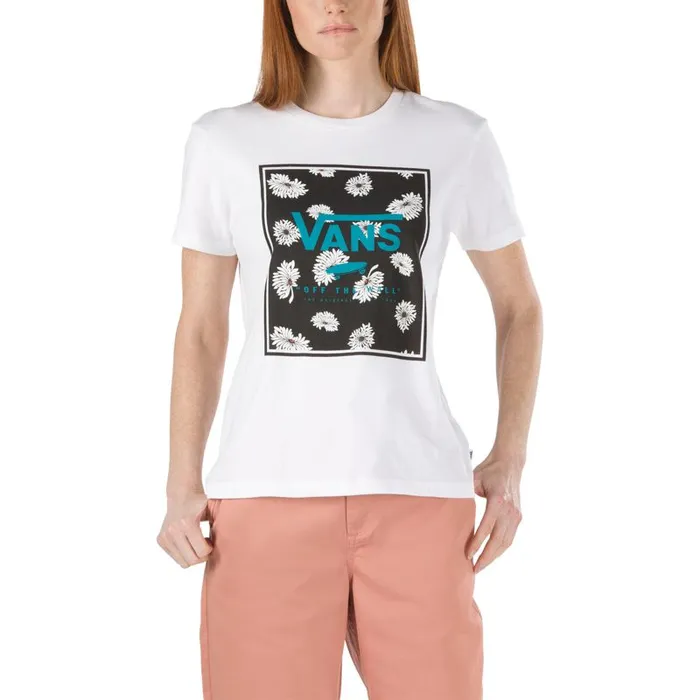 Vans TShirts and Tanks Womens Boxed In Flop Crew Tee White