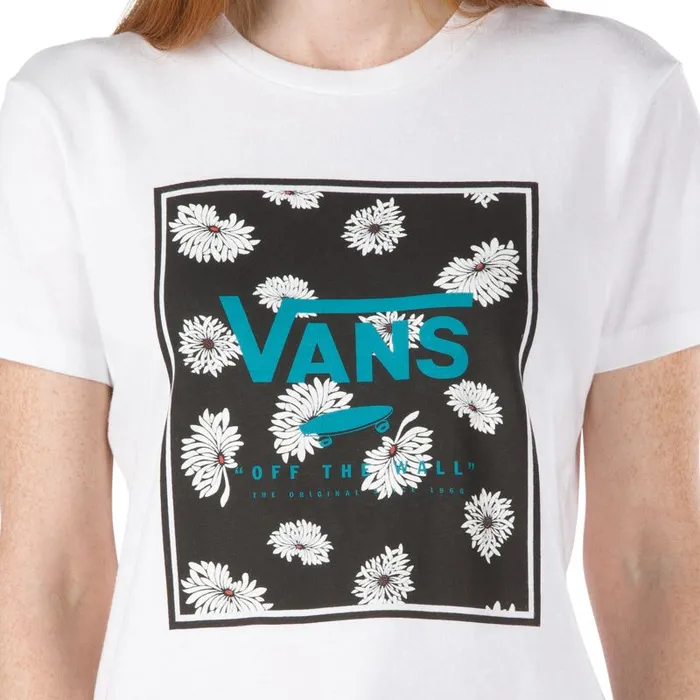 Vans TShirts and Tanks Womens Boxed In Flop Crew Tee White Vans TShirts and Tanks Womens Boxed In Flop Crew Tee White