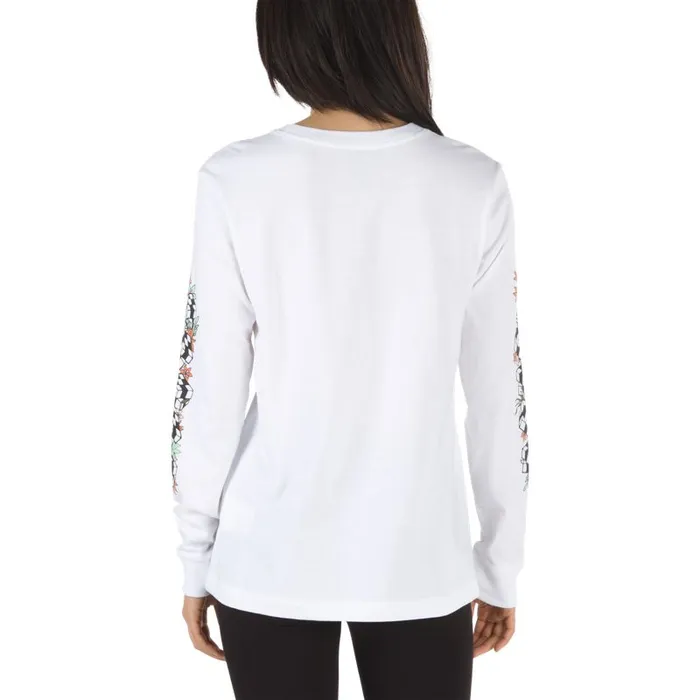 Vans TShirts and Tanks Womens Jefferspin Long Sleeve Boyfriend Tee White