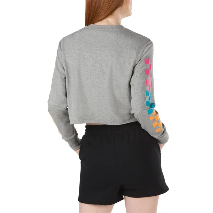 Vans TShirts and Tanks Womens Panic Cropped Long Sleeve Tee Grey Heather Vans TShirts and Tanks Womens Panic Cropped Long Sleeve Tee Grey Heather