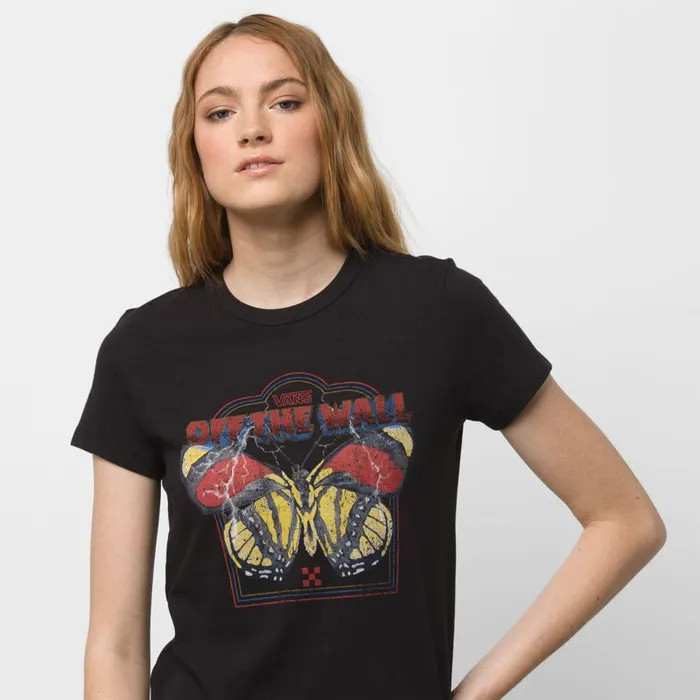 Vans TShirts and Tanks Womens Roadie Fly Baby Tee Black