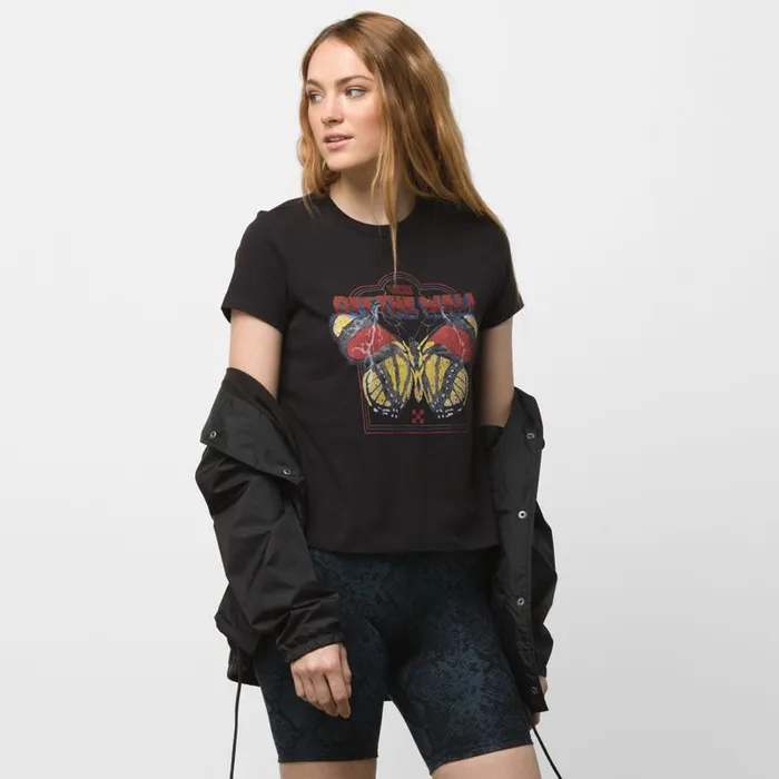 Vans TShirts and Tanks Womens Roadie Fly Baby Tee Black