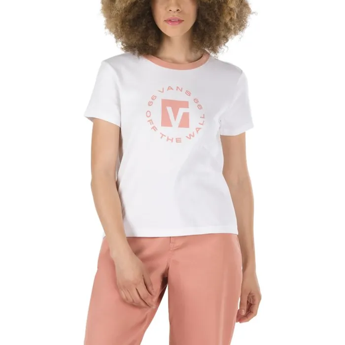 Vans TShirts and Tanks Womens Steevee Jon Baby Tee WhiteRose Dawn