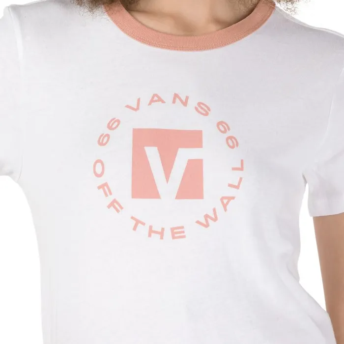 Vans TShirts and Tanks Womens Steevee Jon Baby Tee WhiteRose Dawn Vans TShirts and Tanks Womens Steevee Jon Baby Tee WhiteRose Dawn