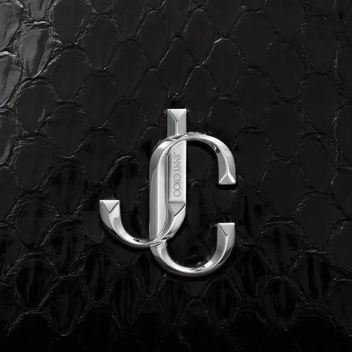 Varenne BucketS Black Elaphe Bucket Bag With Jc Logo And Pearls Black Women JIMMY CHOO Bucket Bags