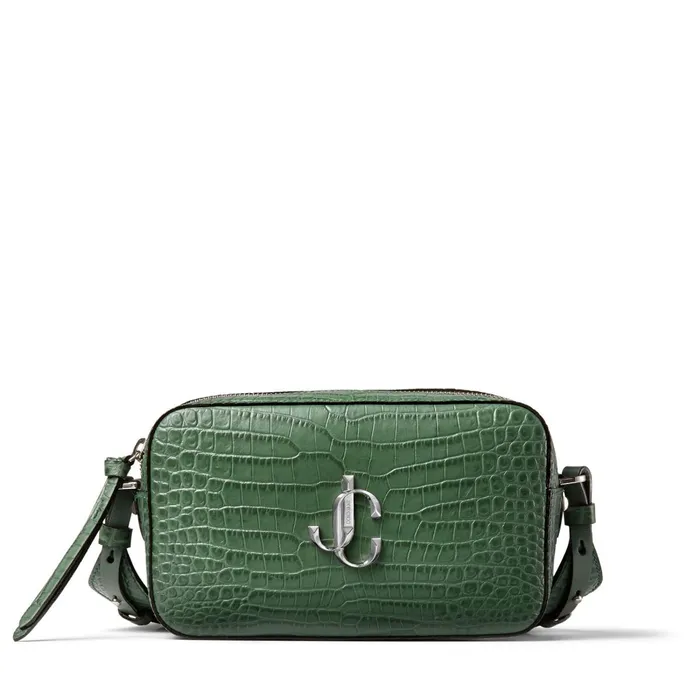 Varenne Camera Cactus CrocEmbossed Leather Camera Bag With Jc Emblem Cactus Women JIMMY CHOO Crossbody Bags Varenne Camera Cactus CrocEmbossed Leather Camera Bag With Jc Emblem Cactus Women JIMMY CHOO Crossbody Bags