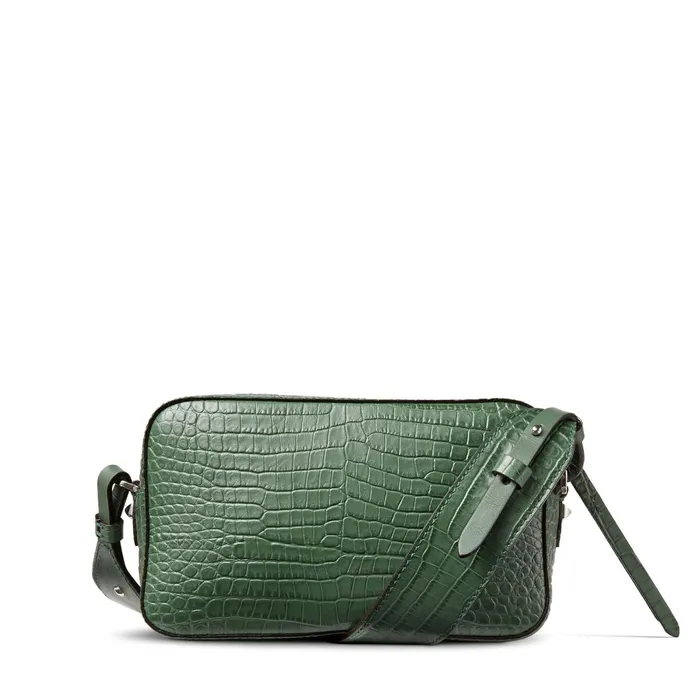 Varenne Camera Cactus CrocEmbossed Leather Camera Bag With Jc Emblem Cactus Women JIMMY CHOO Crossbody Bags