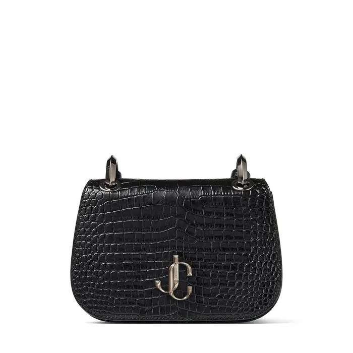 Varenne CrossbodyS Black Shiny CrocEmbossed Leather Crossbody Bag Black Women JIMMY CHOO Crossbody Bags Varenne CrossbodyS Black Shiny CrocEmbossed Leather Crossbody Bag Black Women JIMMY CHOO Crossbody Bags
