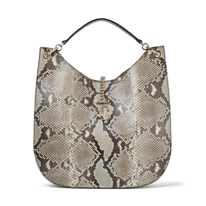 Varenne HoboL Natural Python Hobo Handbag With Jc Emblem Natural Women JIMMY CHOO Totes and Hobo Bags Varenne HoboL Natural Python Hobo Handbag With Jc Emblem Natural Women JIMMY CHOO Totes and Hobo Bags