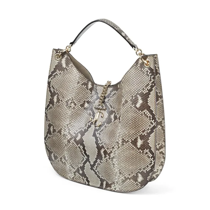 Varenne HoboL Natural Python Hobo Handbag With Jc Emblem Natural Women JIMMY CHOO Totes and Hobo Bags