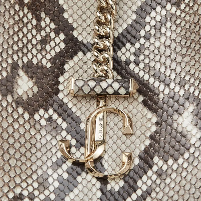 Varenne HoboL Natural Python Hobo Handbag With Jc Emblem Natural Women JIMMY CHOO Totes and Hobo Bags