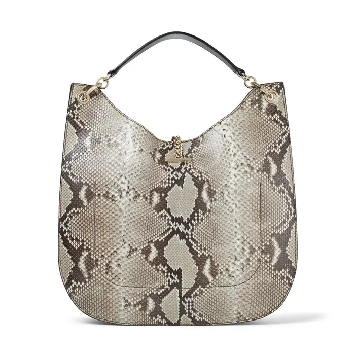 Varenne HoboL Natural Python Hobo Handbag With Jc Emblem Natural Women JIMMY CHOO Totes and Hobo Bags