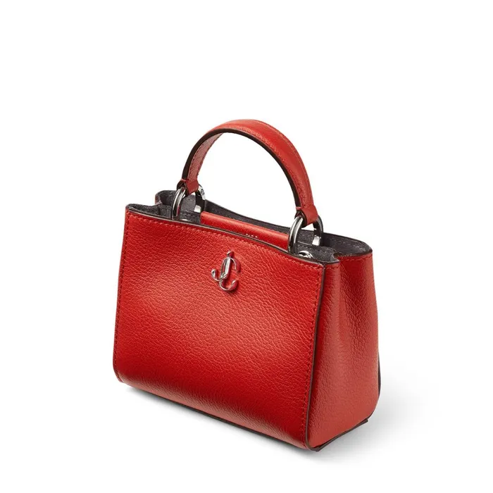 Varenne Top Handle Mini Royal Red City Grainy Calf Leather Mini Handbag Royal Redsilver Women JIMMY CHOO Top Handle Bags