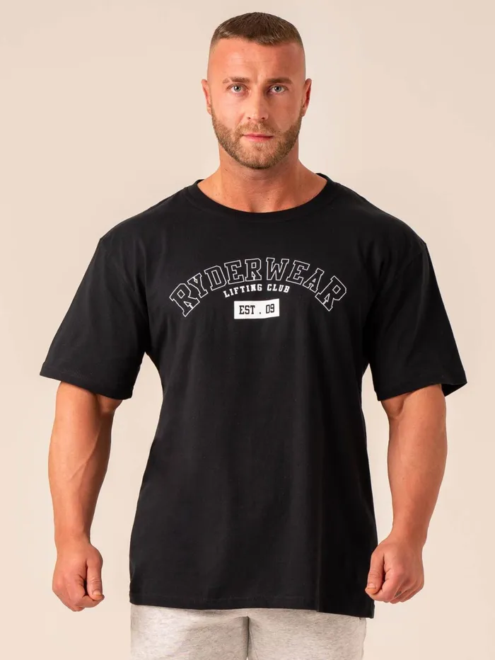 Varsity Oversized TShirt 8211 Black Men Ryderwear TShirts