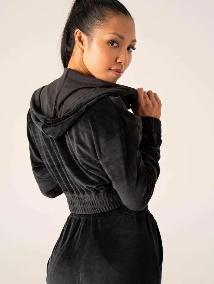 Velour Track Jacket 8211 Black Women Ryderwear Trackset