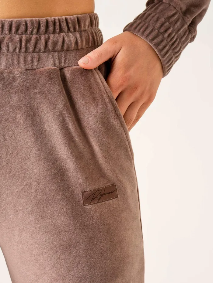 Velour Track Pant 8211 Taupe Women Ryderwear Pants