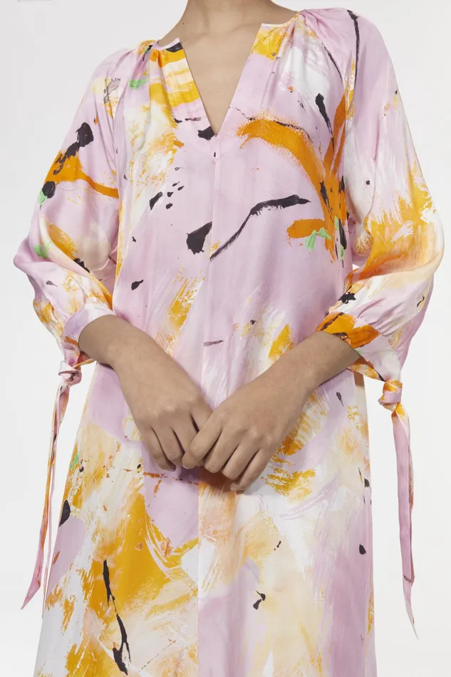 Vendela Floral Dress Whipped Cream Saffron Women Rodebjer Dresses and Caftans