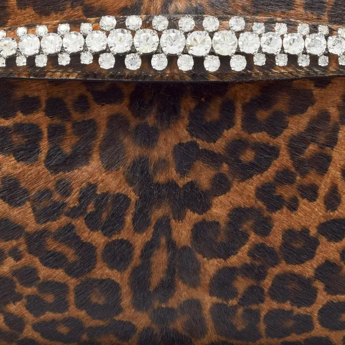 Venus Natural Degrade Leopard Print Pony Clutch Bag With Jewelled Bracelet Naturalsilver Women JIMMY CHOO Evening Bags
