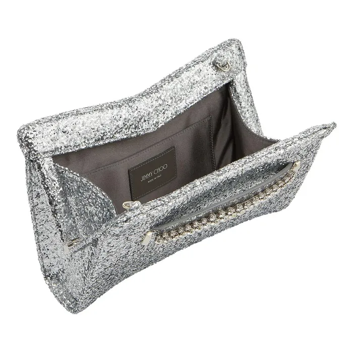 Venus Silver Galactica Glitter Fabric Clutch Bag Silver Women JIMMY CHOO Clutch Bags Venus Silver Galactica Glitter Fabric Clutch Bag Silver Women JIMMY CHOO Clutch Bags