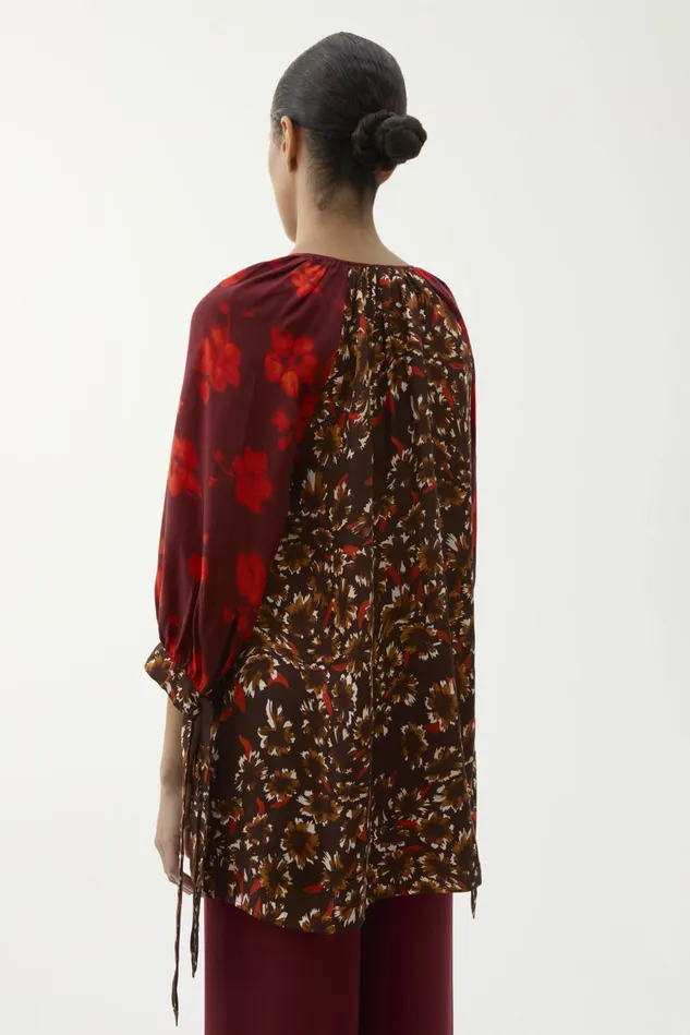 Vida Patchwork Blouse Umber Women Rodebjer Shirts and Blouses