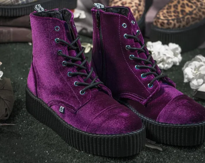 Violet Velvet Vegan Viva Mondo Boots Men TUK Shoes Boots Violet Velvet Vegan Viva Mondo Boots Men TUK Shoes Boots