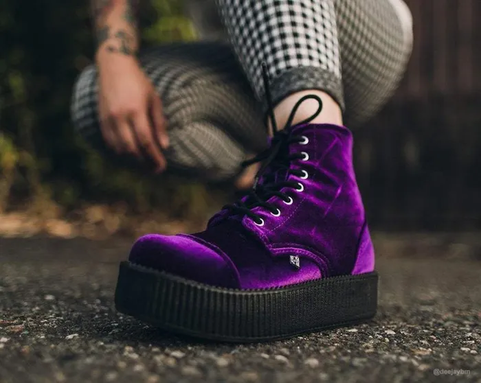 Violet Velvet Vegan Viva Mondo Boots Men TUK Shoes Boots Violet Velvet Vegan Viva Mondo Boots Men TUK Shoes Boots