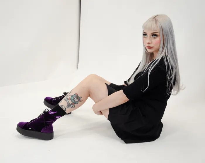 Violet Velvet Vegan Viva Mondo Boots Men TUK Shoes Boots Violet Velvet Vegan Viva Mondo Boots Men TUK Shoes Boots