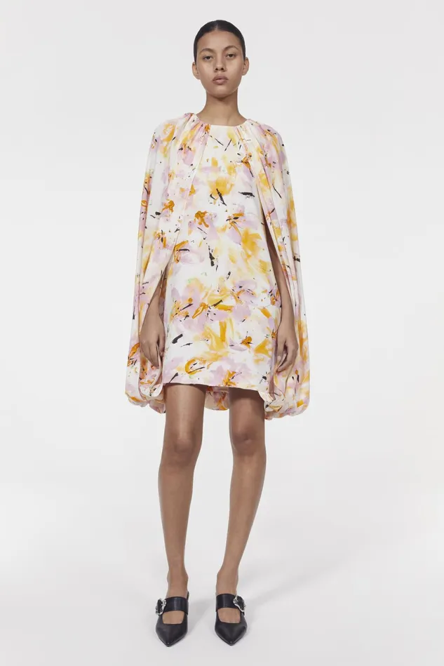 Virginie Floral Dress Whipped Cream Saffron Women Rodebjer Dresses and Caftans