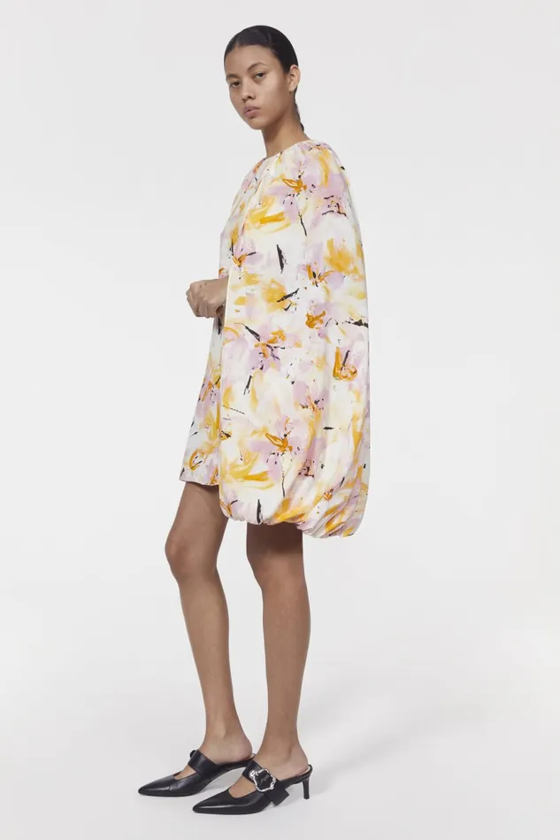 Virginie Floral Dress Whipped Cream Saffron Women Rodebjer Dresses and Caftans