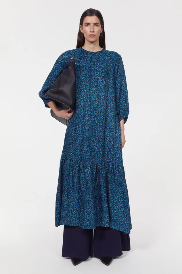 Wanda Floral Dress Black Cobalt Women Rodebjer Dresses and Caftans