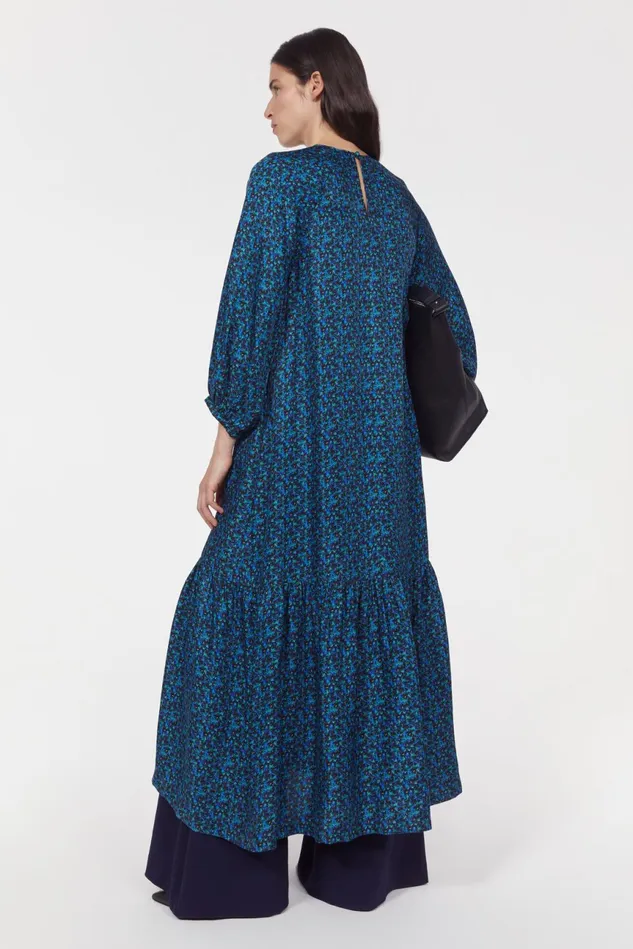 Wanda Floral Dress Black Cobalt Women Rodebjer Dresses and Caftans