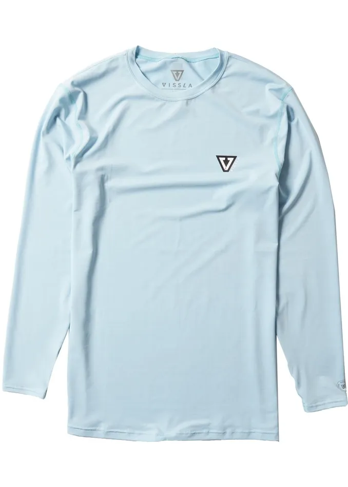 Wetsuit Tops and Lycra Men Vissla Twisted Eco Long Sleeve Lycra Rash Guard COOL BLUE HEATHER Wetsuit Tops and Lycra Men Vissla Twisted Eco Long Sleeve Lycra Rash Guard COOL BLUE HEATHER