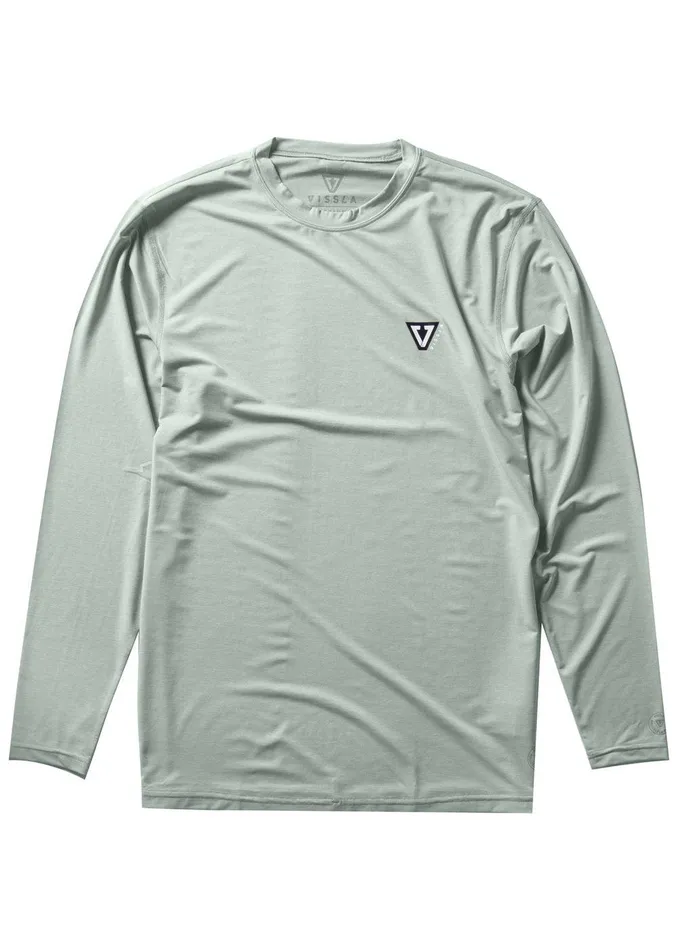 Wetsuit Tops and Lycra Men Vissla Twisted Eco Long Sleeve Lycra Rash Guard Sea Green Heather Wetsuit Tops and Lycra Men Vissla Twisted Eco Long Sleeve Lycra Rash Guard Sea Green Heather