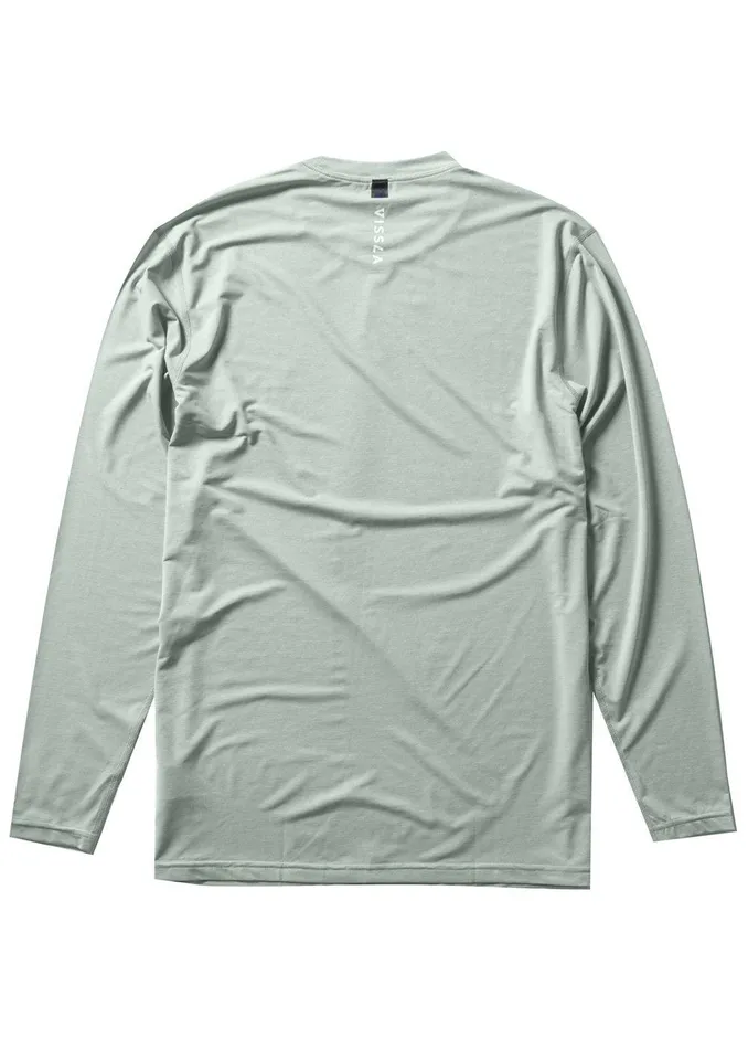 Wetsuit Tops and Lycra Men Vissla Twisted Eco Long Sleeve Lycra Rash Guard Sea Green Heather