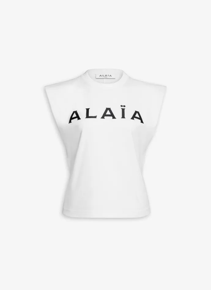 WhiteBlack ALAIA T SHIRT IN JERSEY Women Alaa Tops and Shirts