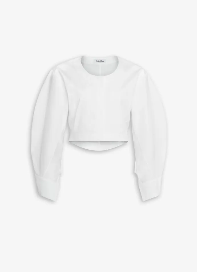 White BLOUSE IN COTTON POPLIN Women Alaa Tops and Shirts