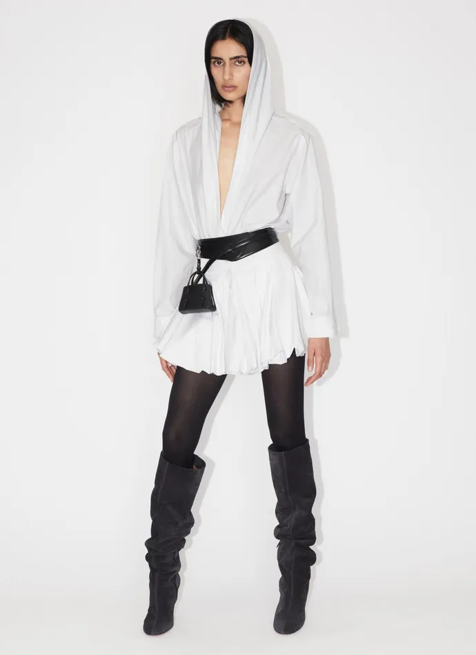 White Hooded Poplin Body Women Alaa Bodysuits and Leggings White Hooded Poplin Body Women Alaa Bodysuits and Leggings