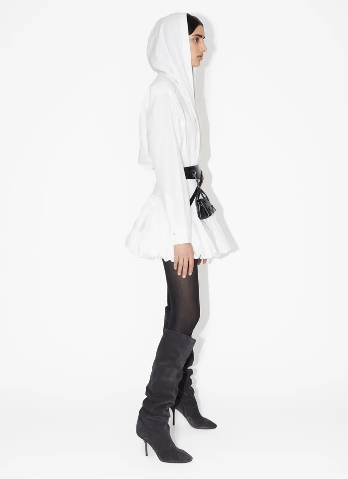 White Hooded Poplin Body Women Alaa Bodysuits and Leggings White Hooded Poplin Body Women Alaa Bodysuits and Leggings