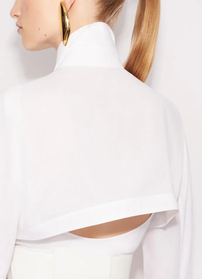 White LAYER BODY SHiRT Women Alaa Bodysuits and Leggings